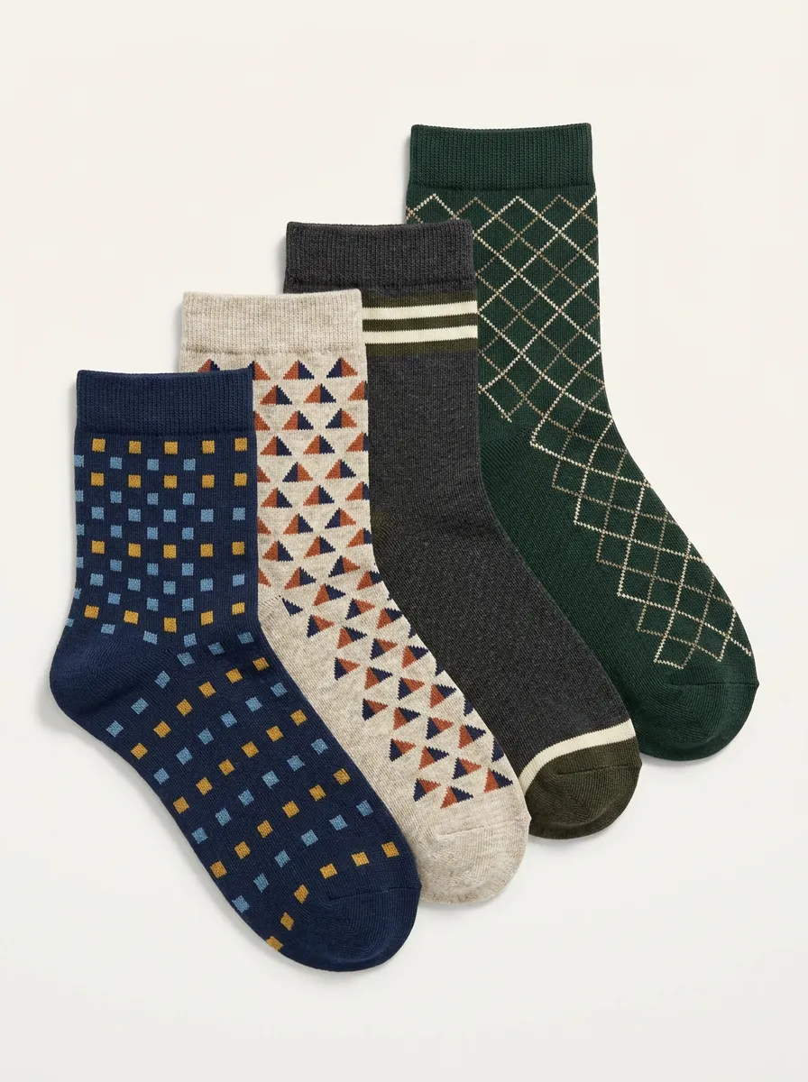 Unisex Minimal-Style Four Pair Socks
