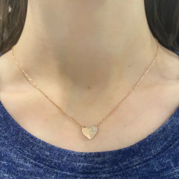 Classic Timeless Heart Diamond Necklace