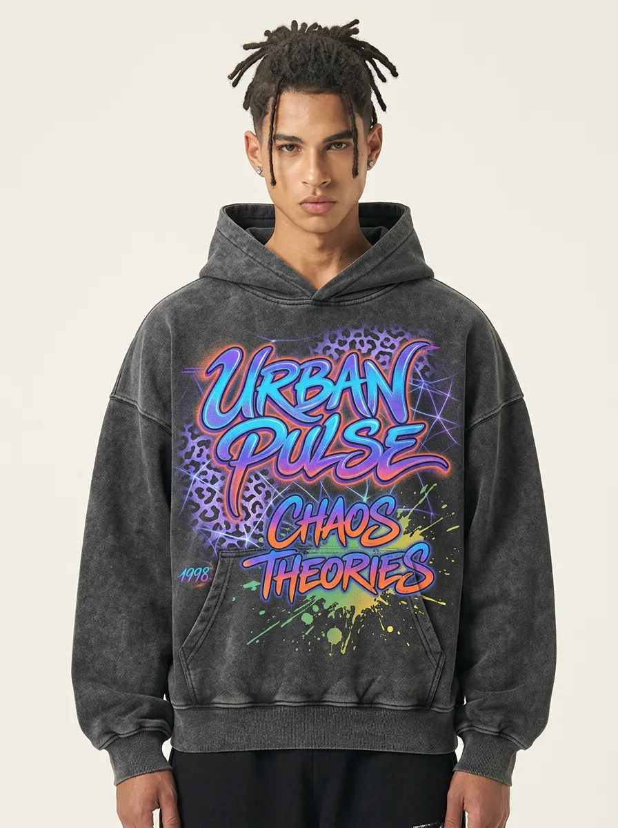 Unisex Streetwear Graffiti Leopard Hoodie