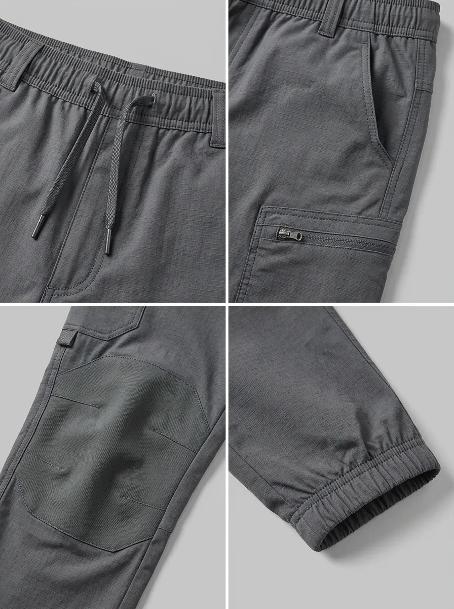 Men's Charcoal Grey Utility Cargo Joggers