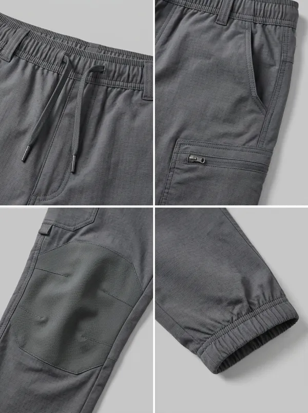 Men's Charcoal Grey Utility Cargo Joggers