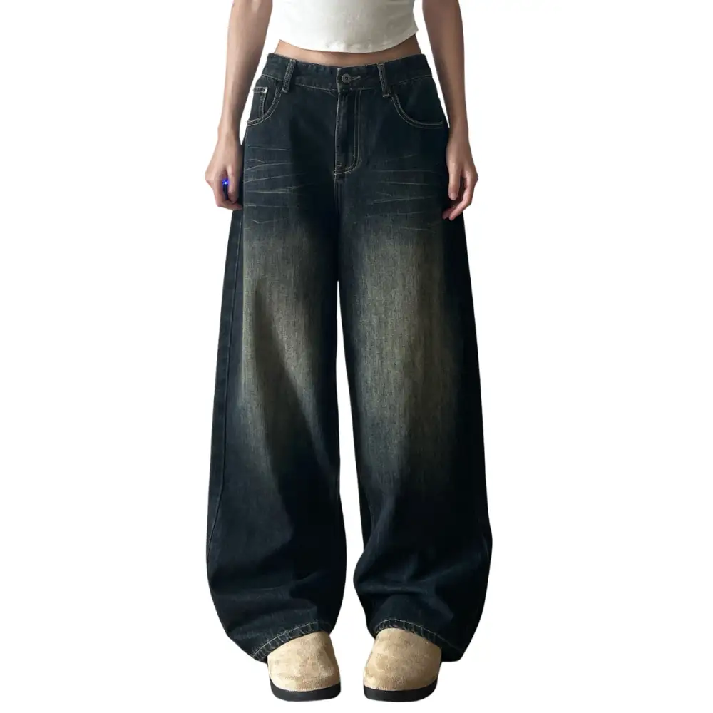 Modern Wide Leg Baggy Denim Jeans