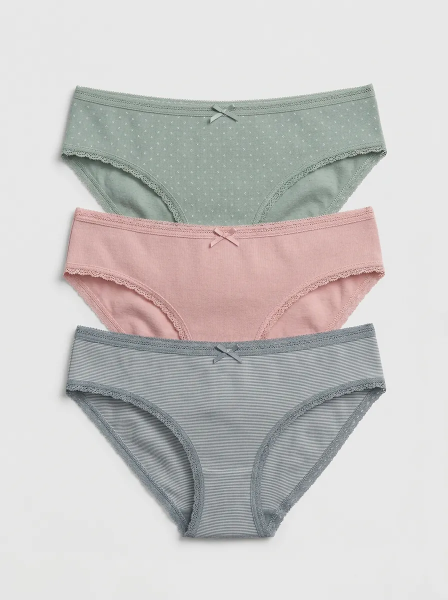 Soft-Look Women's Three-Piece Panty Set