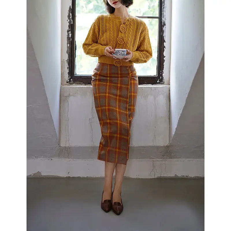 Comfortable Boho Everyday Casual Plaid Skirt