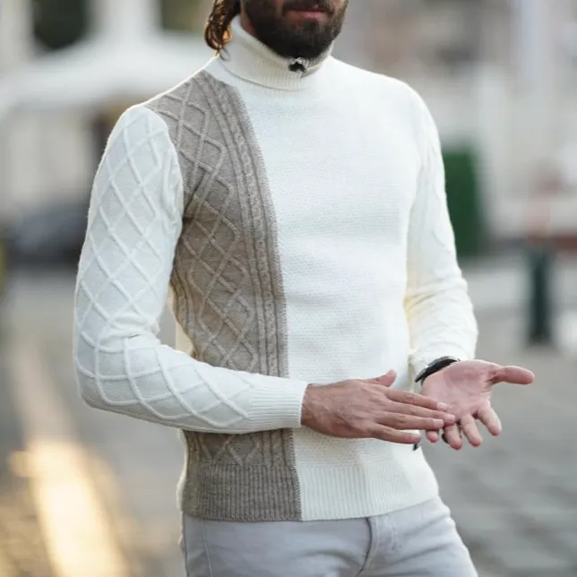 Contemporary Slim Fit Cotton Turtleneck Sweater