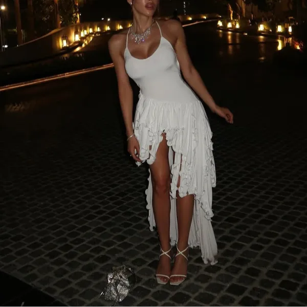 Elegant Ruffled Midi Dress