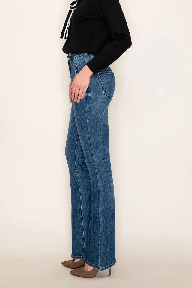 Women's High Rise Wide Leg Stretch Denim Jeans