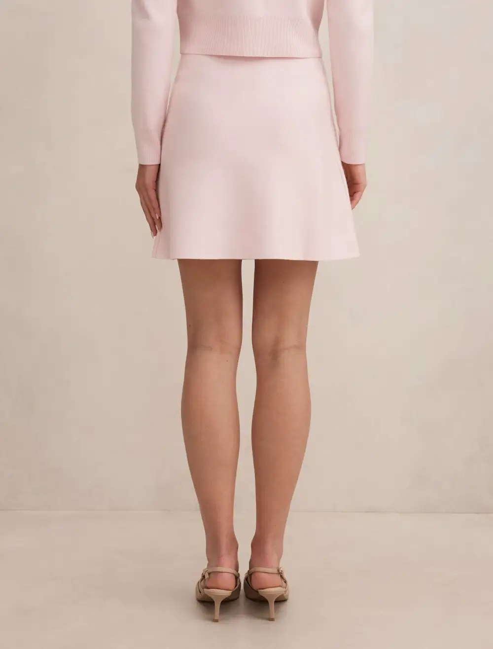 Light Pink Knit Mini Skirt