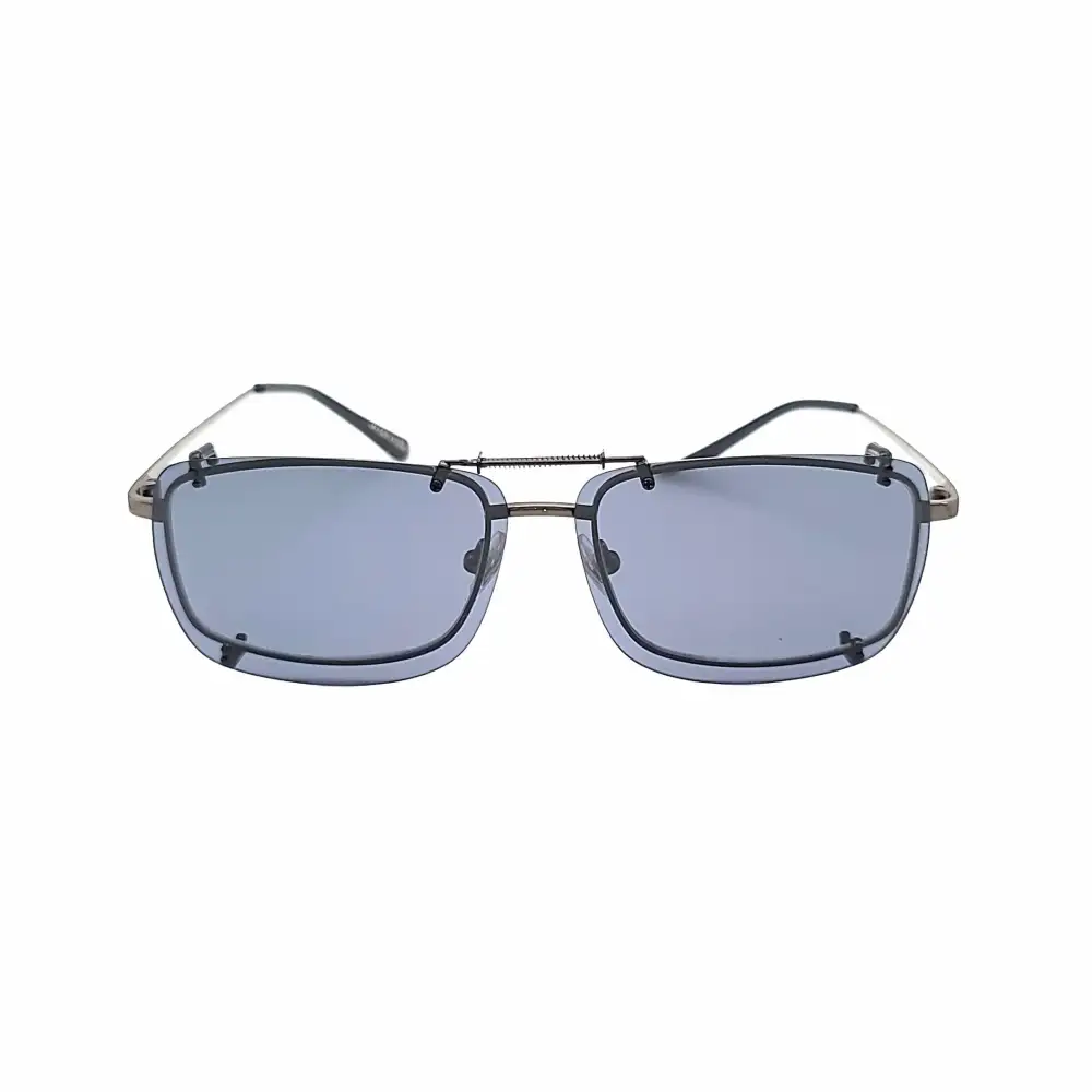 Frameless 54mm Rectangular Polarized Clip-On Sunglasses for Plastic Frames