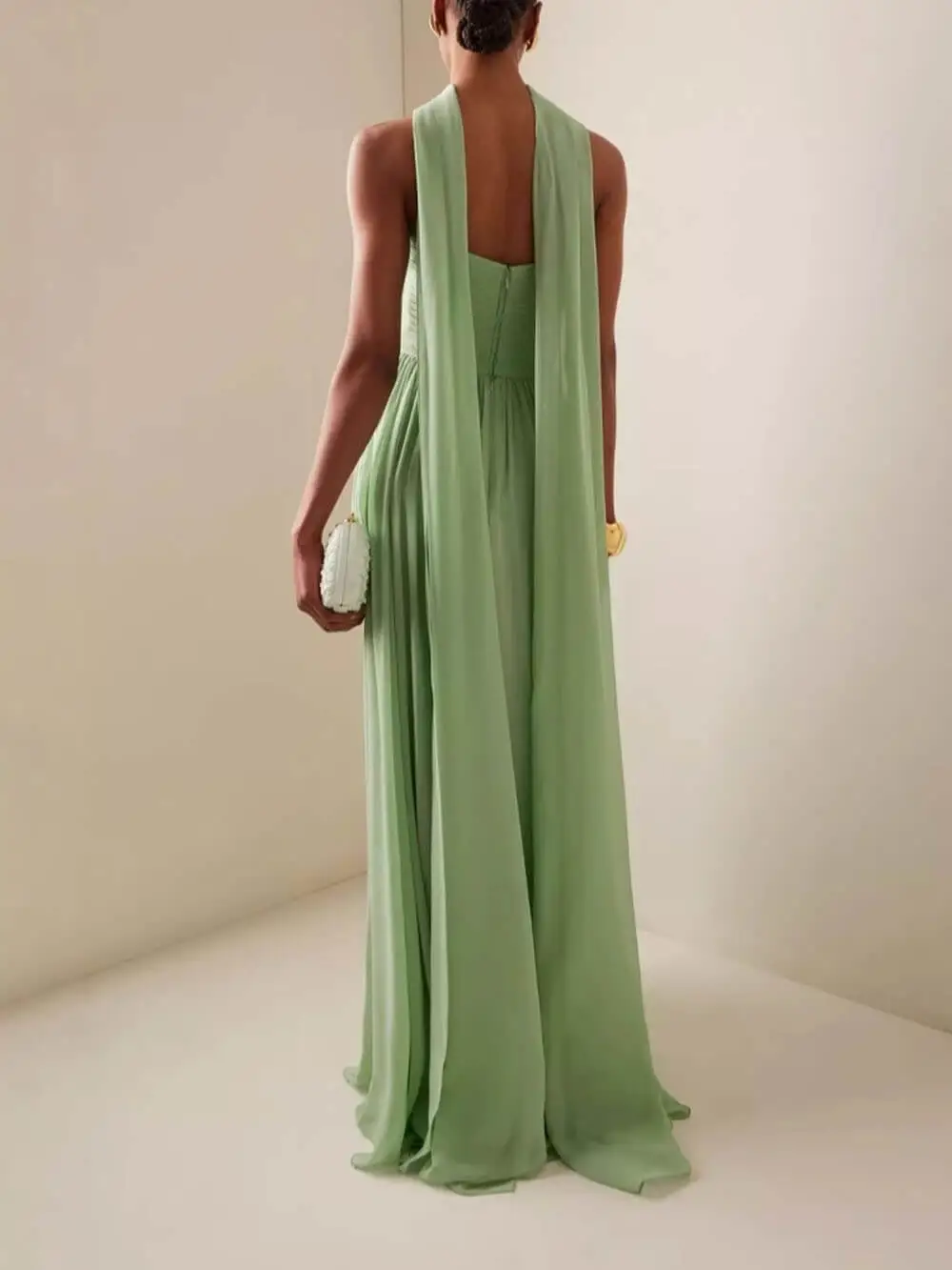 Sleeveless Pleated Skirt with Maxi Dress