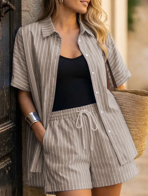 Stripe Shirt Set