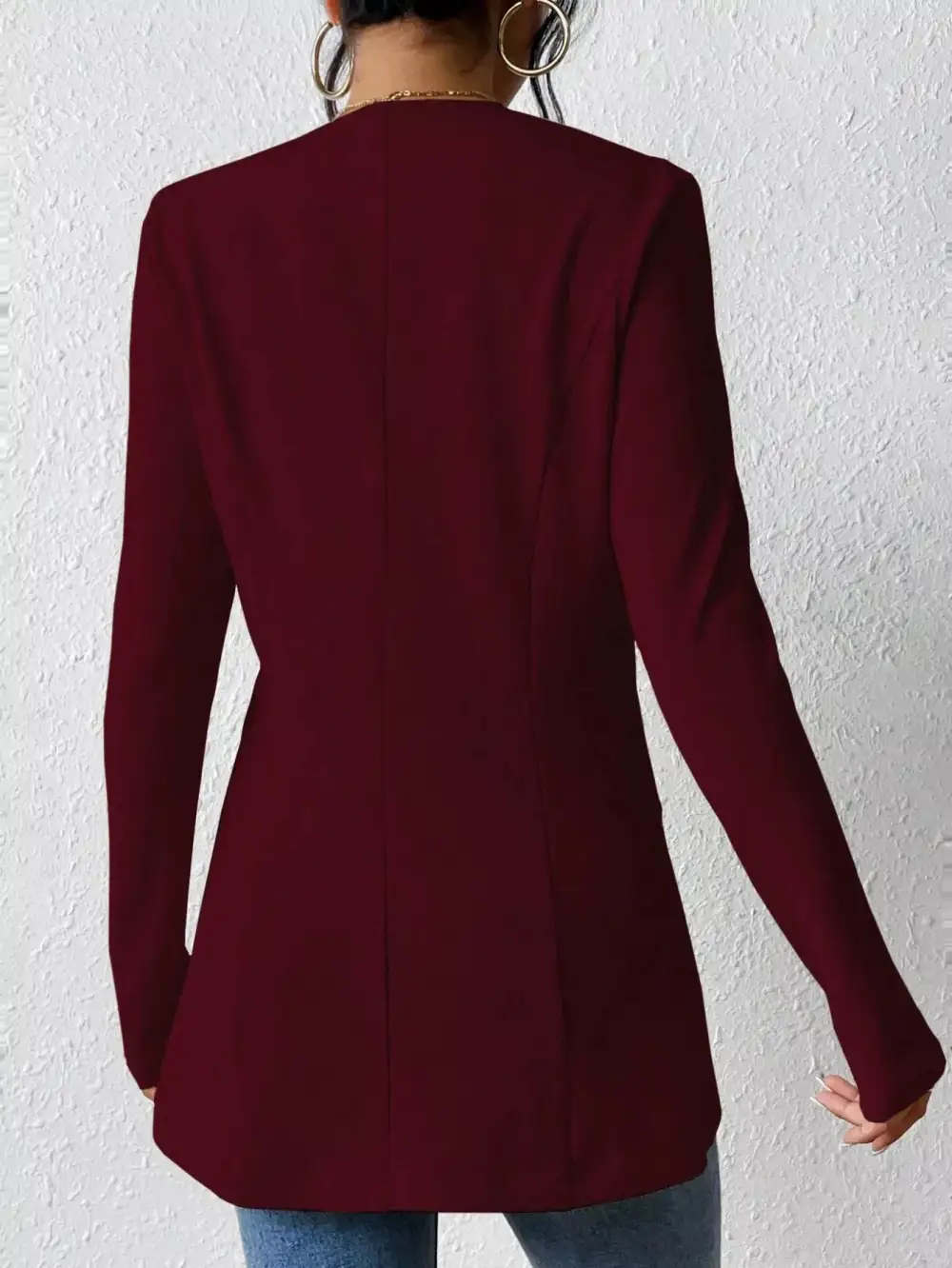 One Button Long Sleeve Blazer Easy Layering Piece