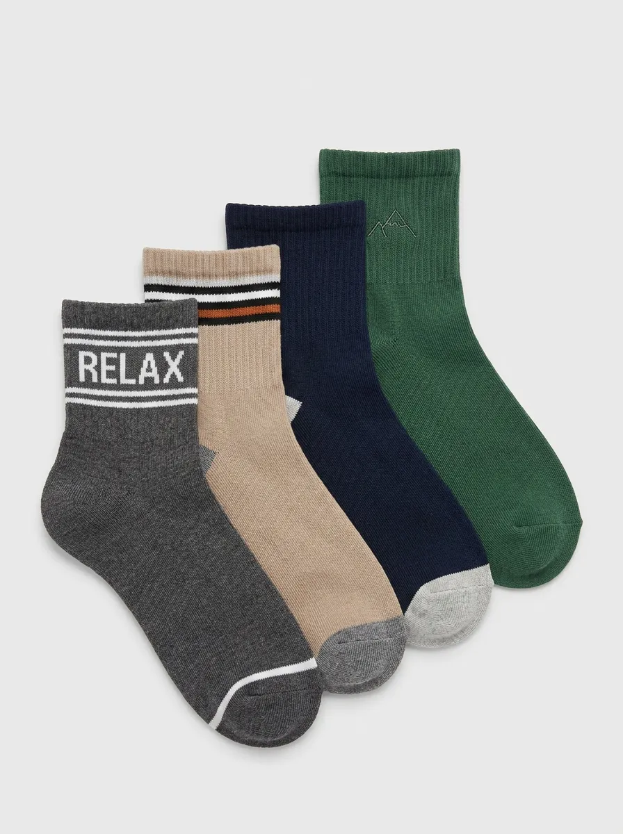 Everyday Mountain Men's Four-Pair Long Socks