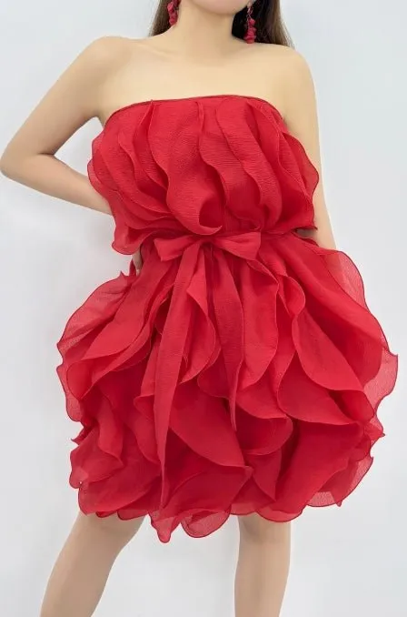 Modern Firecracker Ruffle Mini Dress