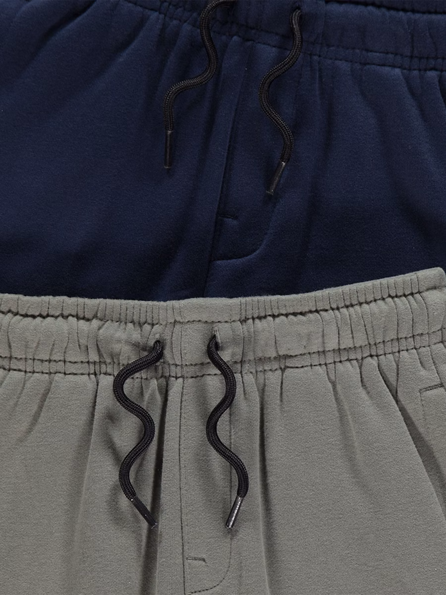 Khaki and Navy Long Jersey Jogger Shorts 2 Pack detail 1