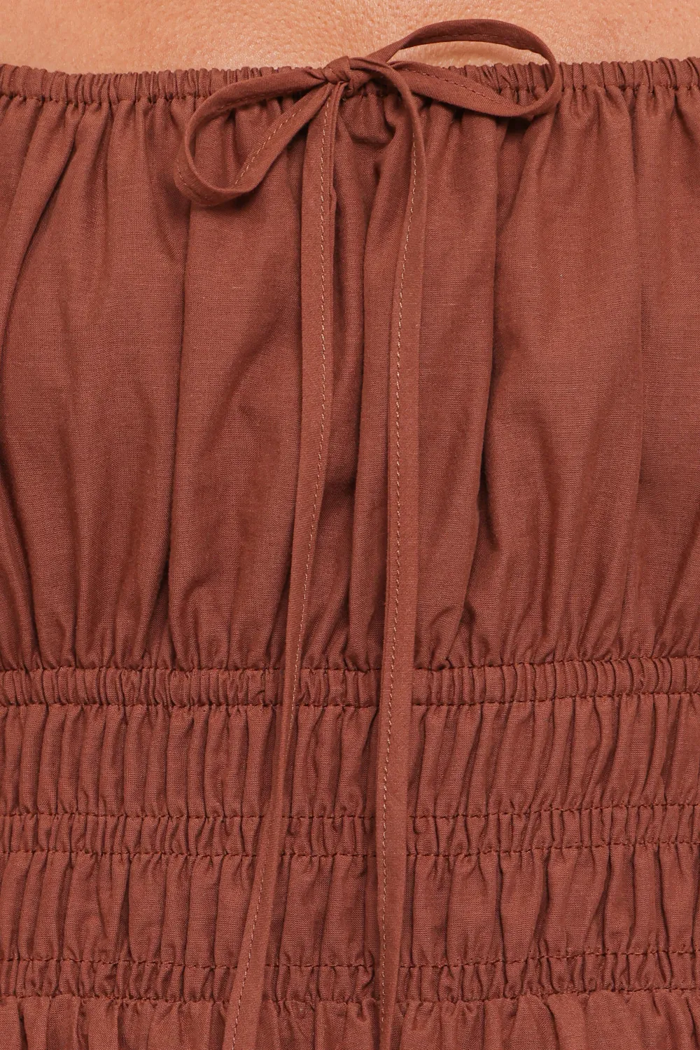 Cotton Shirred Midi Dress
