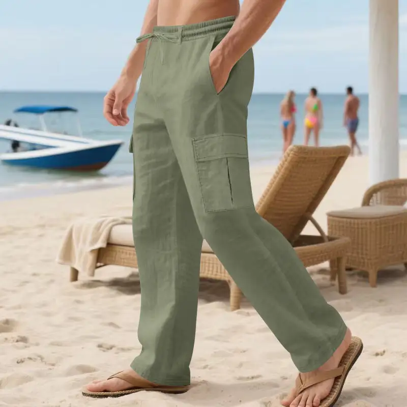 Men's Loose Cargo Pants Waistband Adjustable Cargo Pants