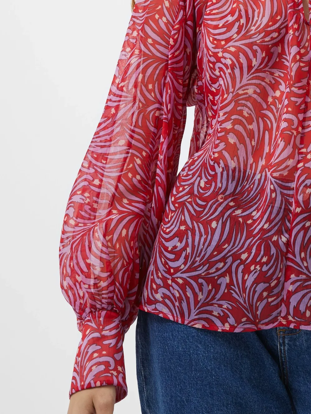 Breathable Printed Chiffon Ladies Top
