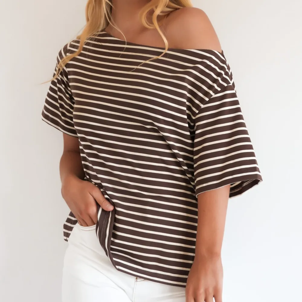 Striped Relaxed Fit Statement Casual Tee