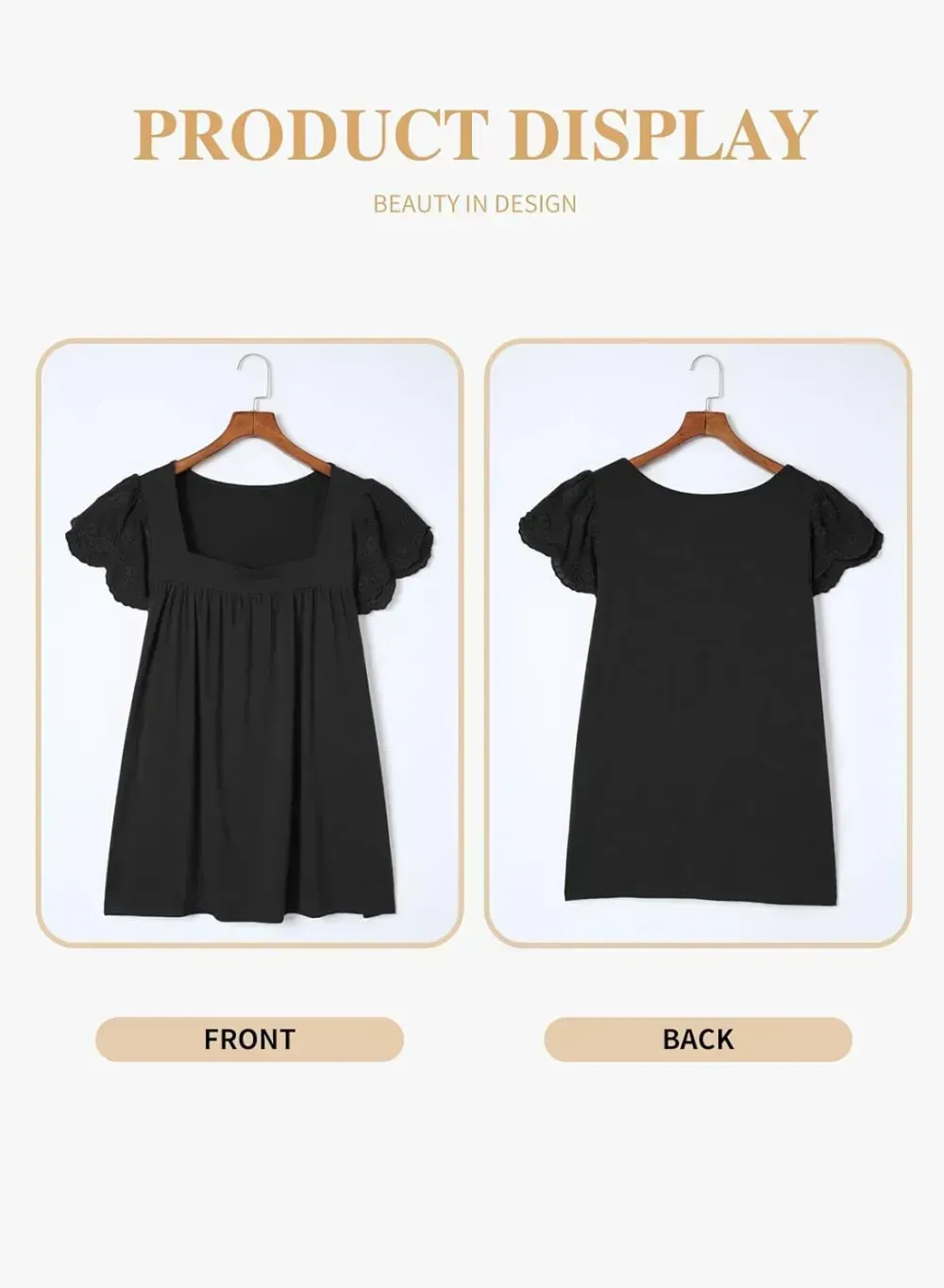 Eytino Womens Plus Size Tops Ruffle Short Sleeve Square Neck Summer Loose Casual Tee Shirts(1X-5X)