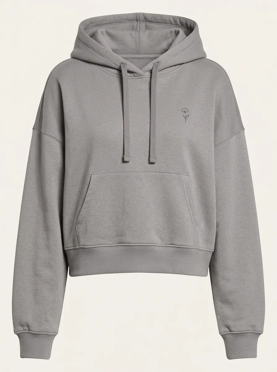 Women's Minimalist Floral Line Art Printed Hoodie