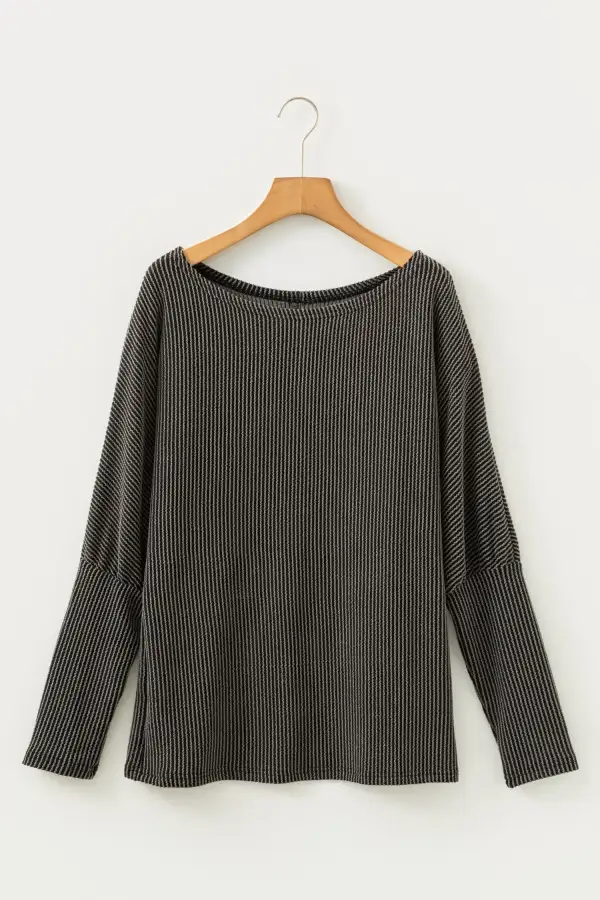 Women's Ribbed Long Sleeve Twist Detail Top