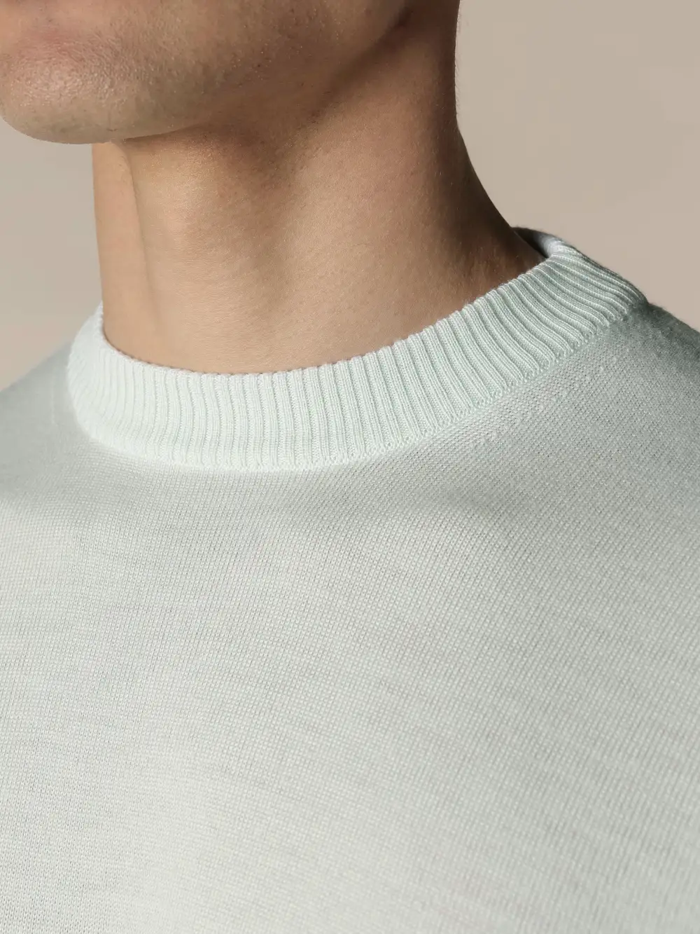 Knit Crew Neck Sweater With Extrafine Merino Merino Wool Slim Fit Crew Neck Knit Construction