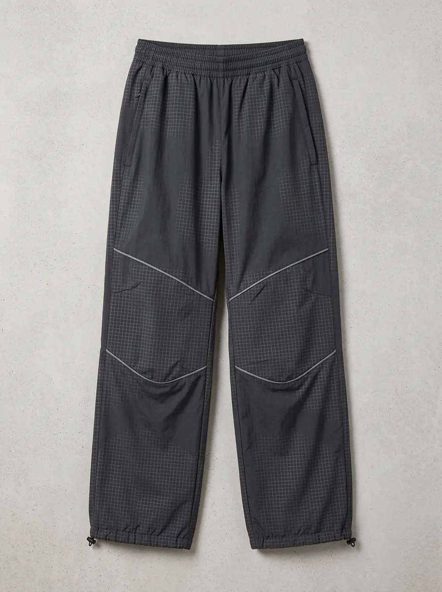 Women's Sporty Grid Pattern Printed Jogger Pants