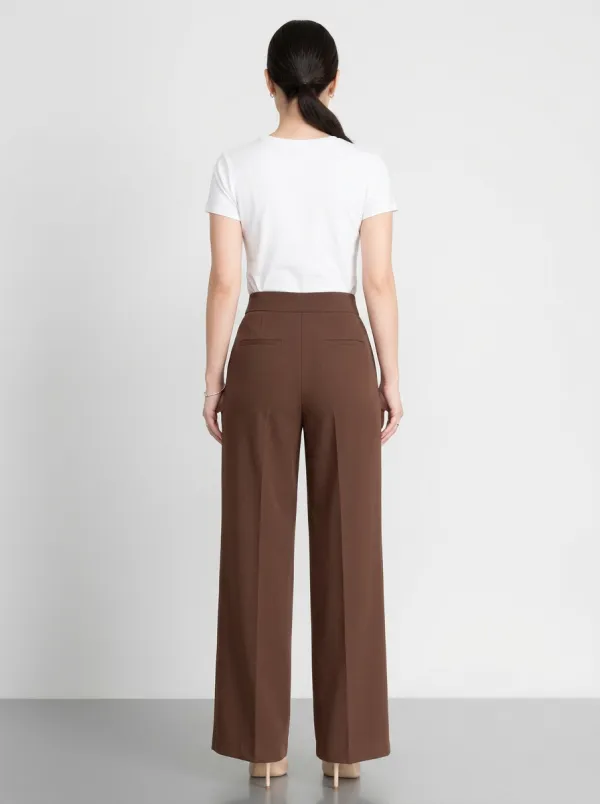 Women's Pressed-Crease High-Rise Wide-Leg Trousers