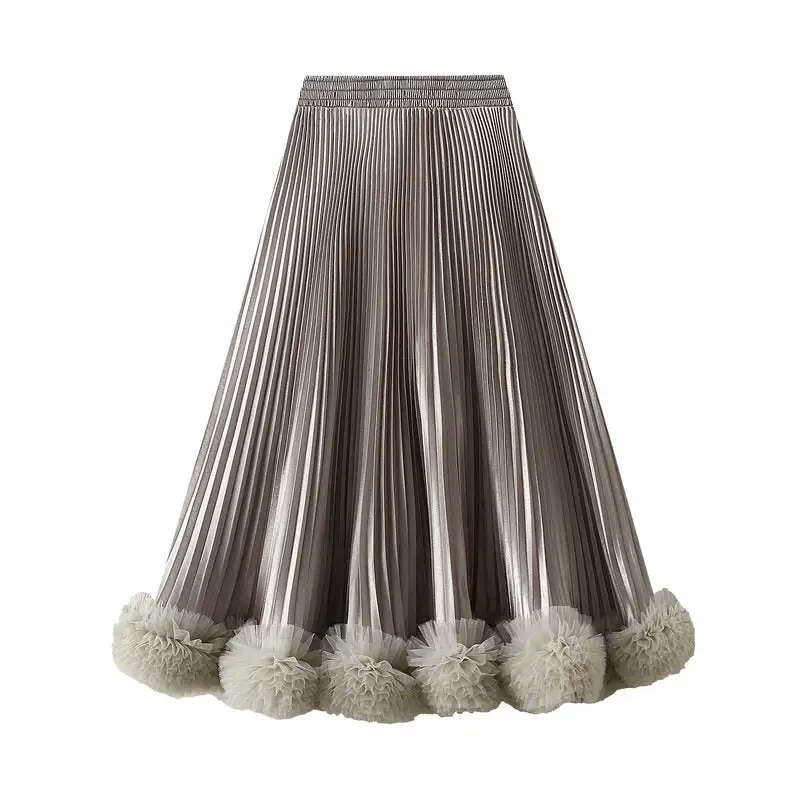 Comfort A-Line Midi Skirt With Ruffled Hem