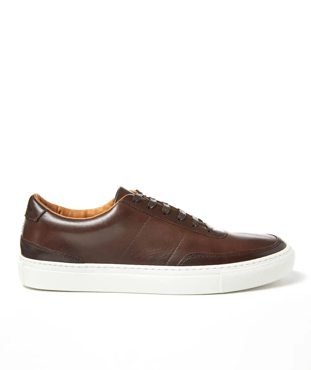 Leather Lace-Up Sneakers