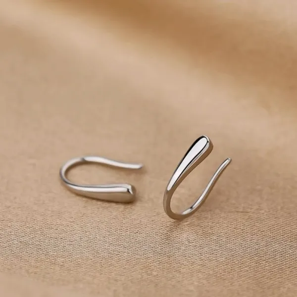 925 Sterling Silver U-Shaped Earrings