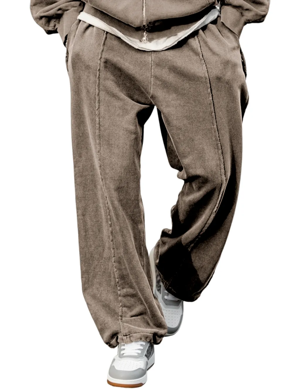 Garment Washed Relaxed Trousers