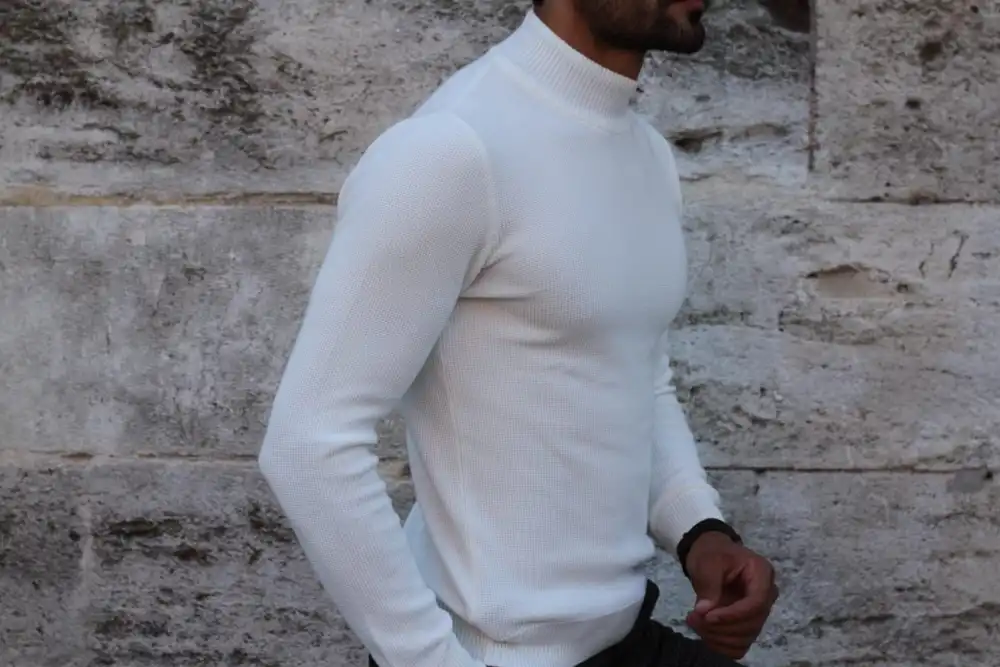 Refined Slim Fit Knit Cotton Turtleneck Sweater