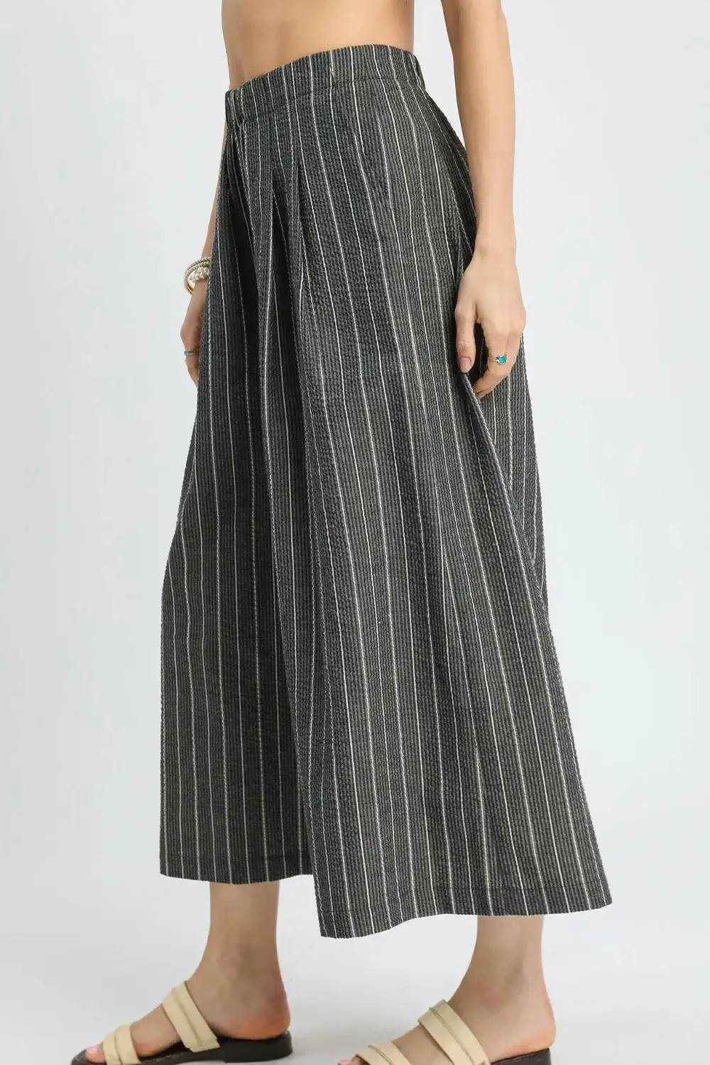 Palazzo Cropped Wide Leg High Waist Pants
