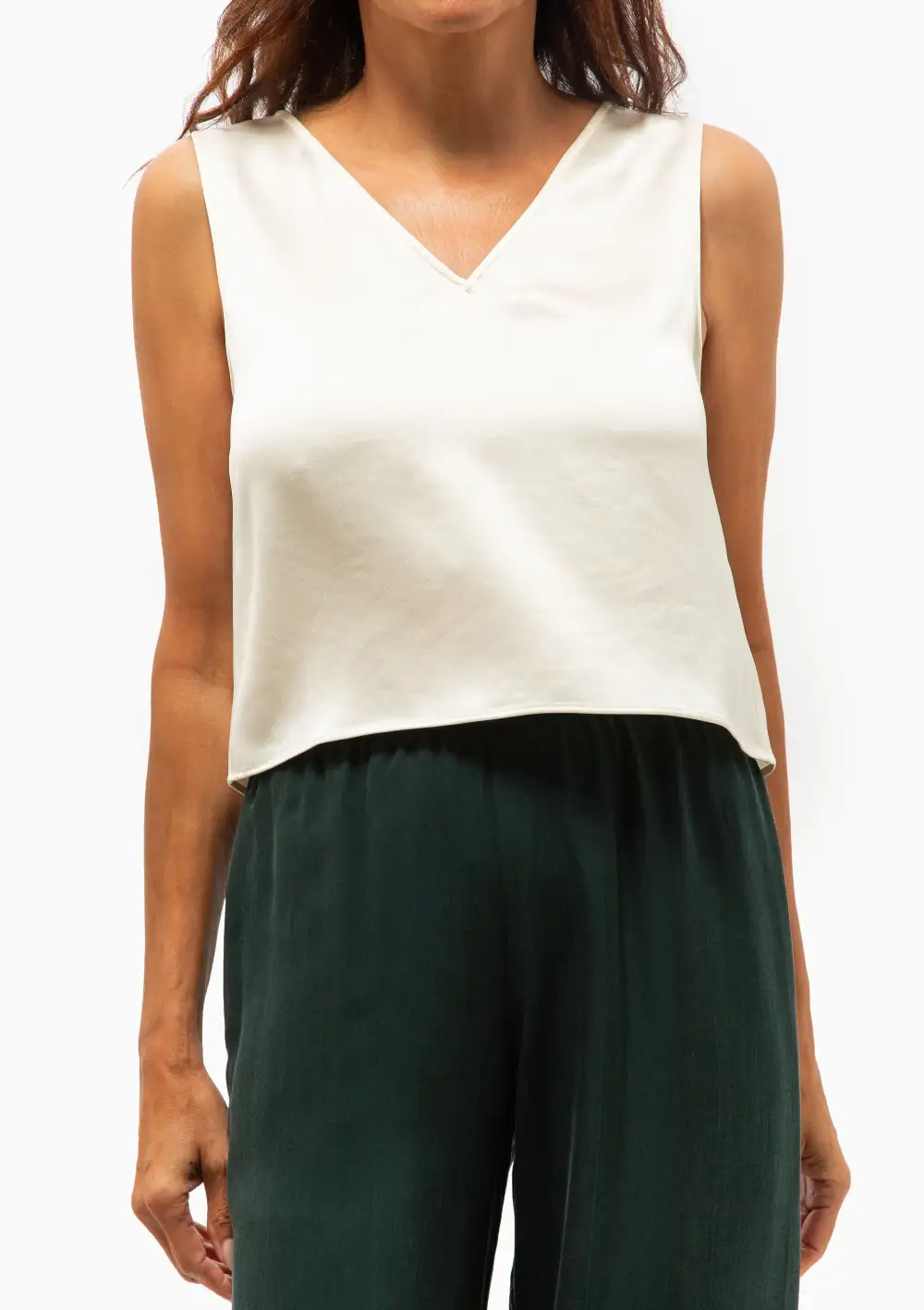 V Neck Shell Tank Top