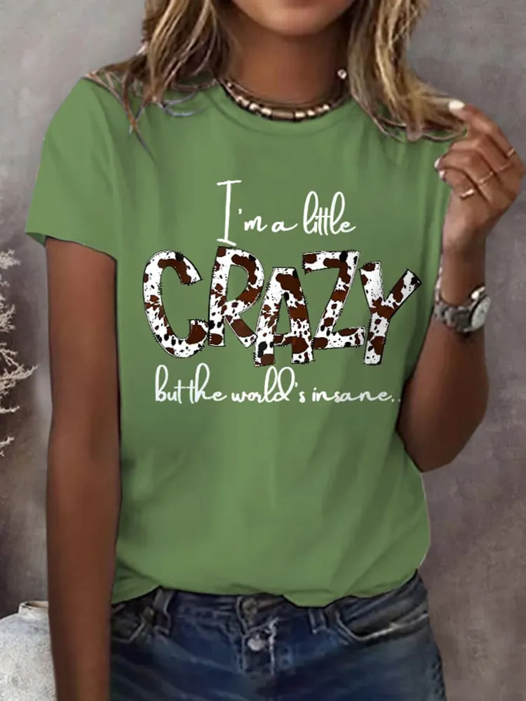 Funny Slogan Printed Short-Sleeved T-Shirts