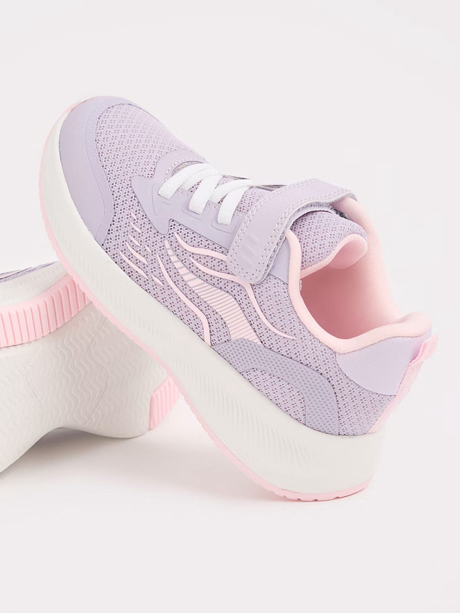 Lilac and Pink Mesh Single Strap Trainers detail 1