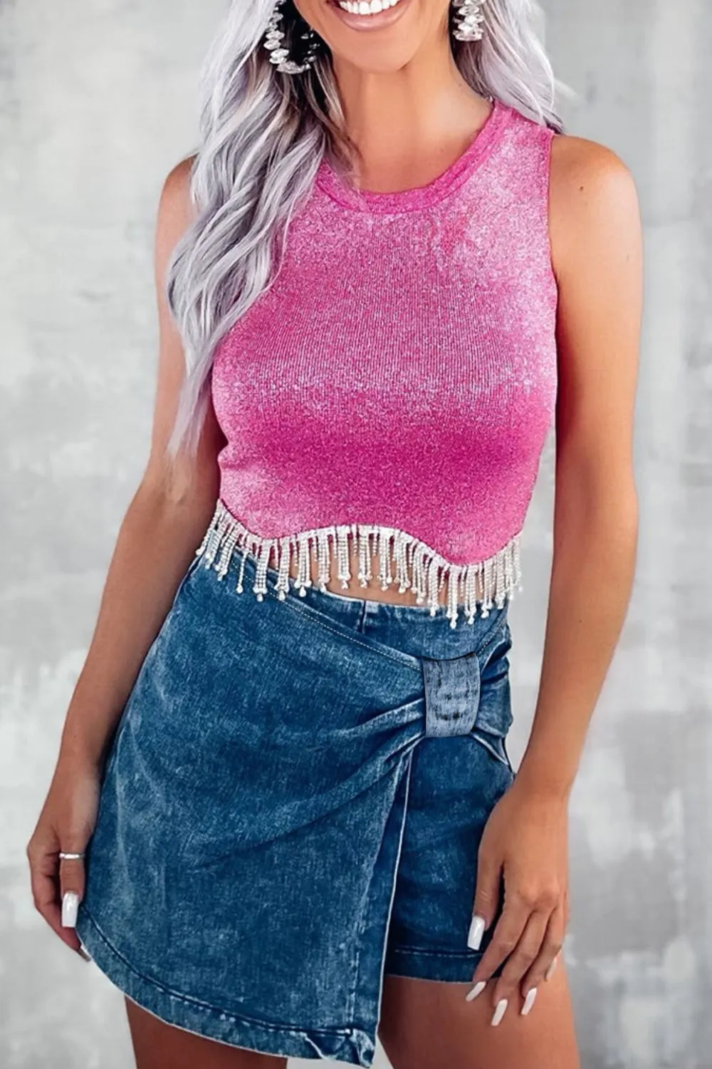 Denim Zip Skort