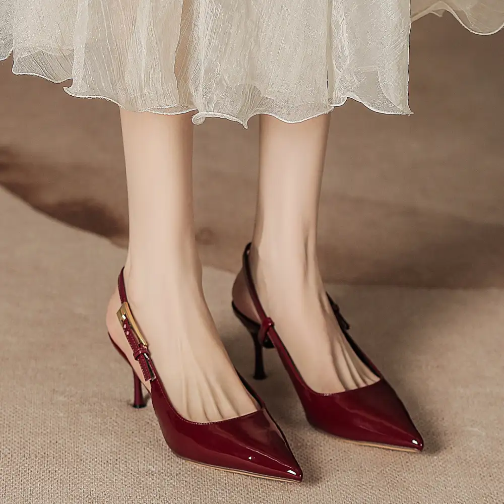 Glossy Finish Stiletto Sandals