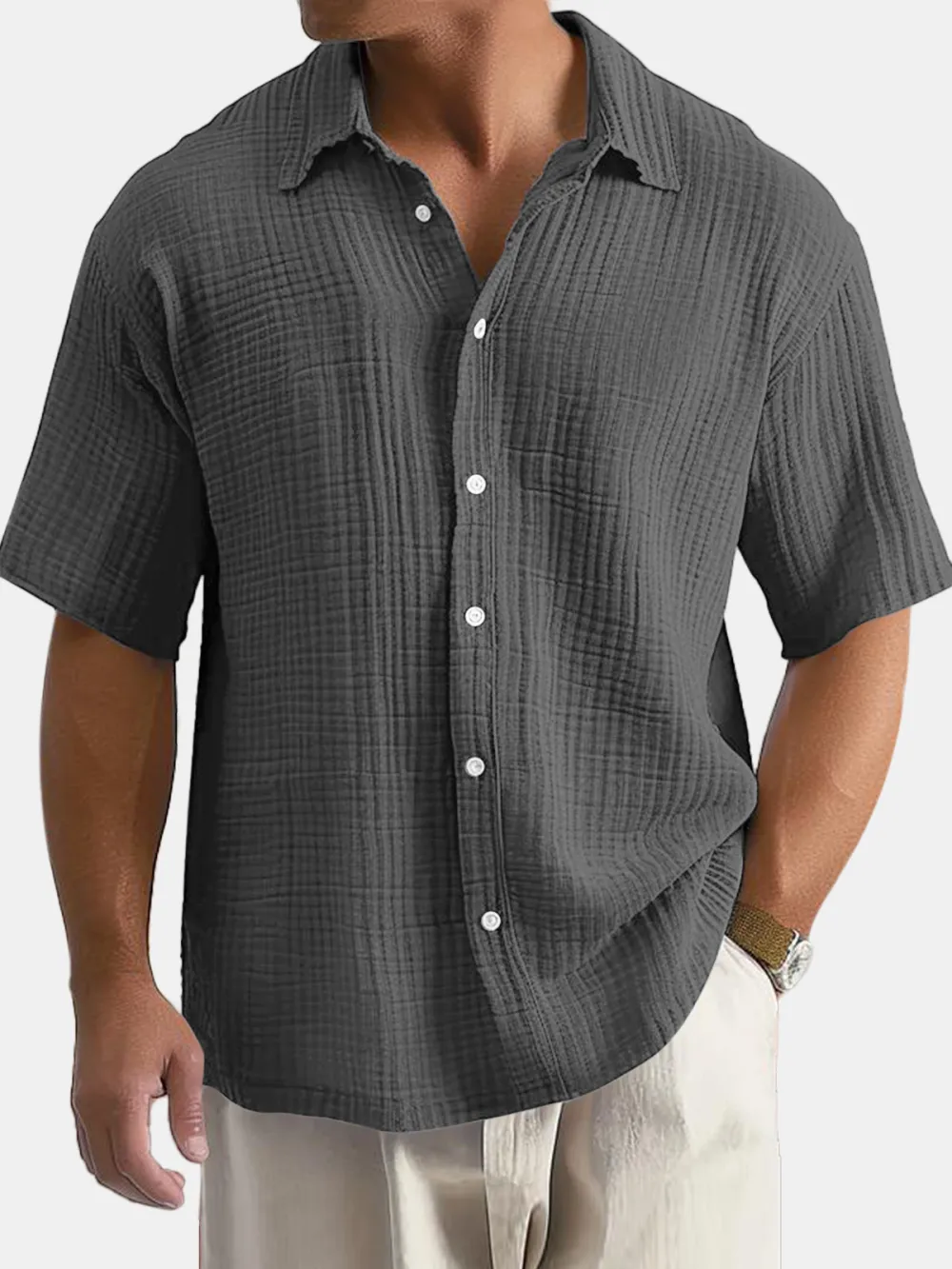 Textured Short Sleeve Shirt