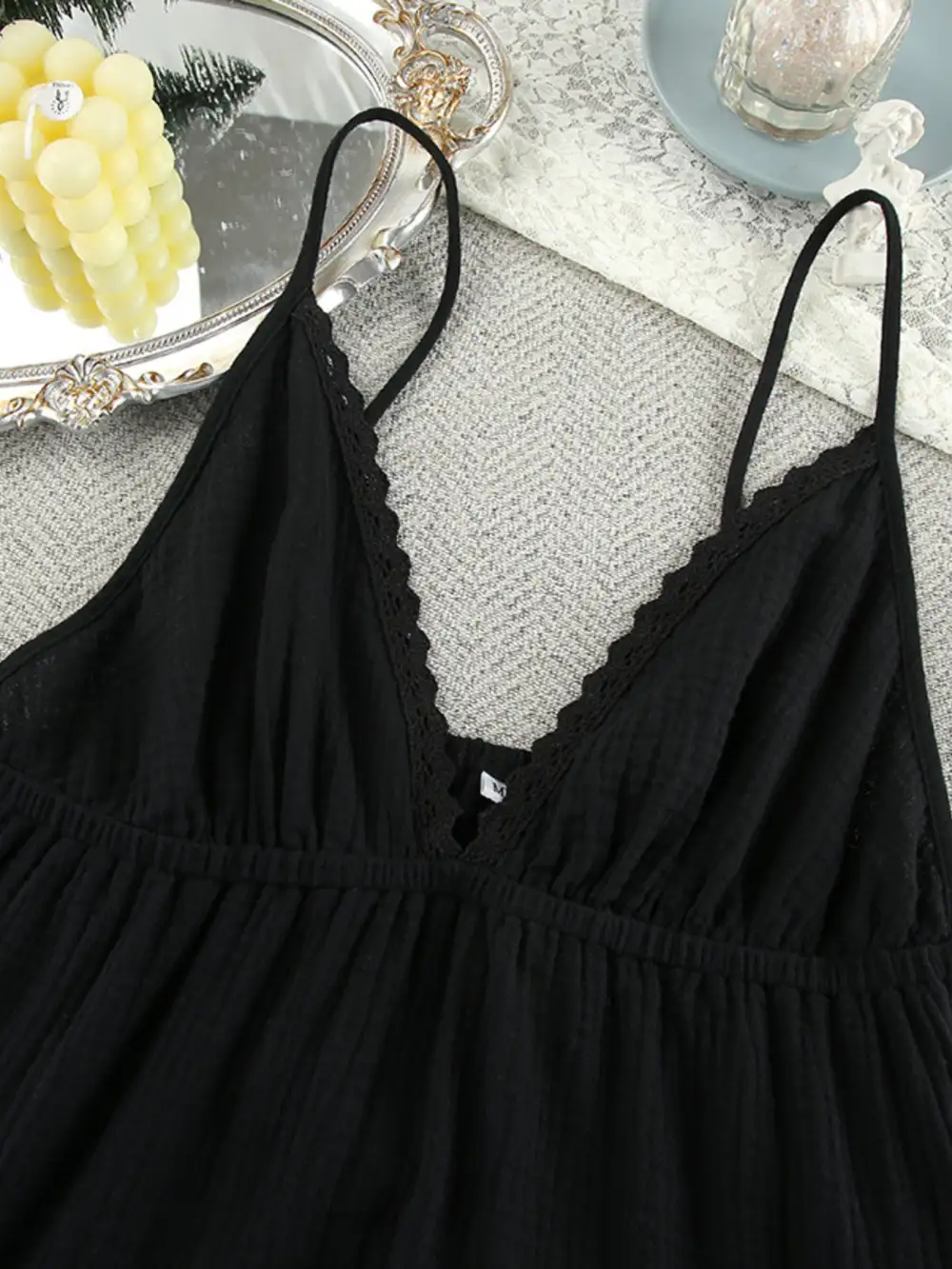 V Neck Tiered Mini Dress