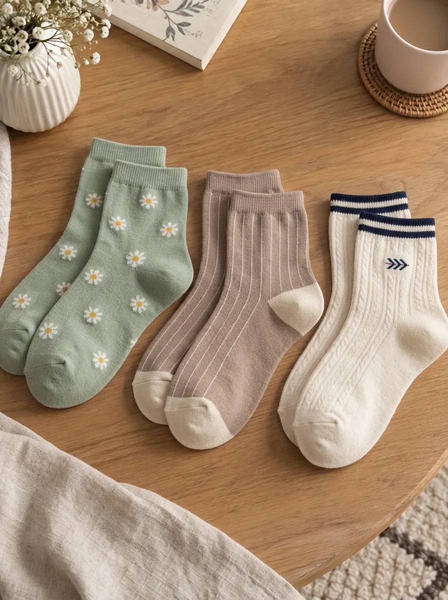 Women's Daisy Floral Striped Arrow Printed 3-Pack Socks
