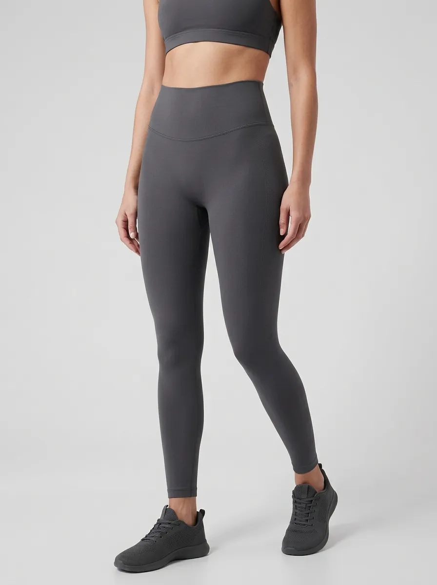 Women's Textured-Panel Ankle-Length Seamless High-Rise Leggings