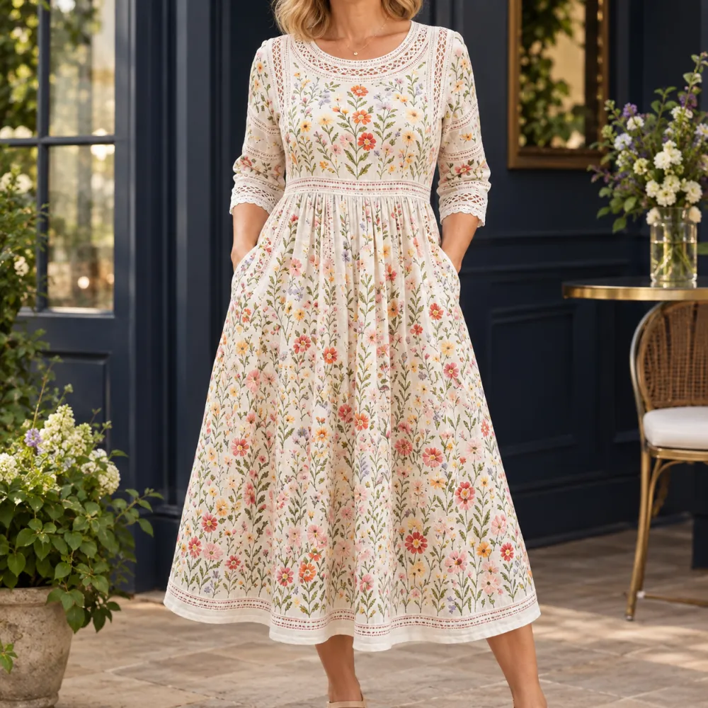 Floral Lace Midi Dress