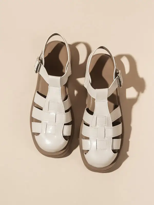 Cutout Round-Toe Gladiator Heeled Sandals