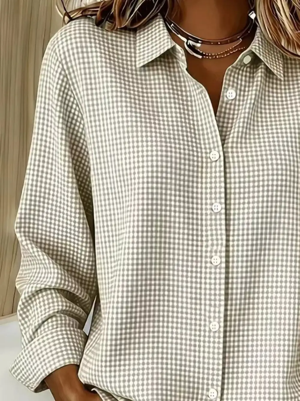 Button-up Long Sleeve Plaid Shirt