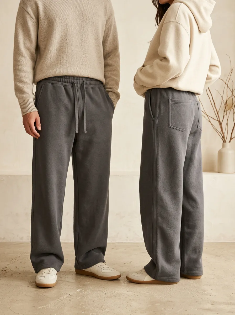 Unisex Classic Drawstring Wide-Leg Sweatpants