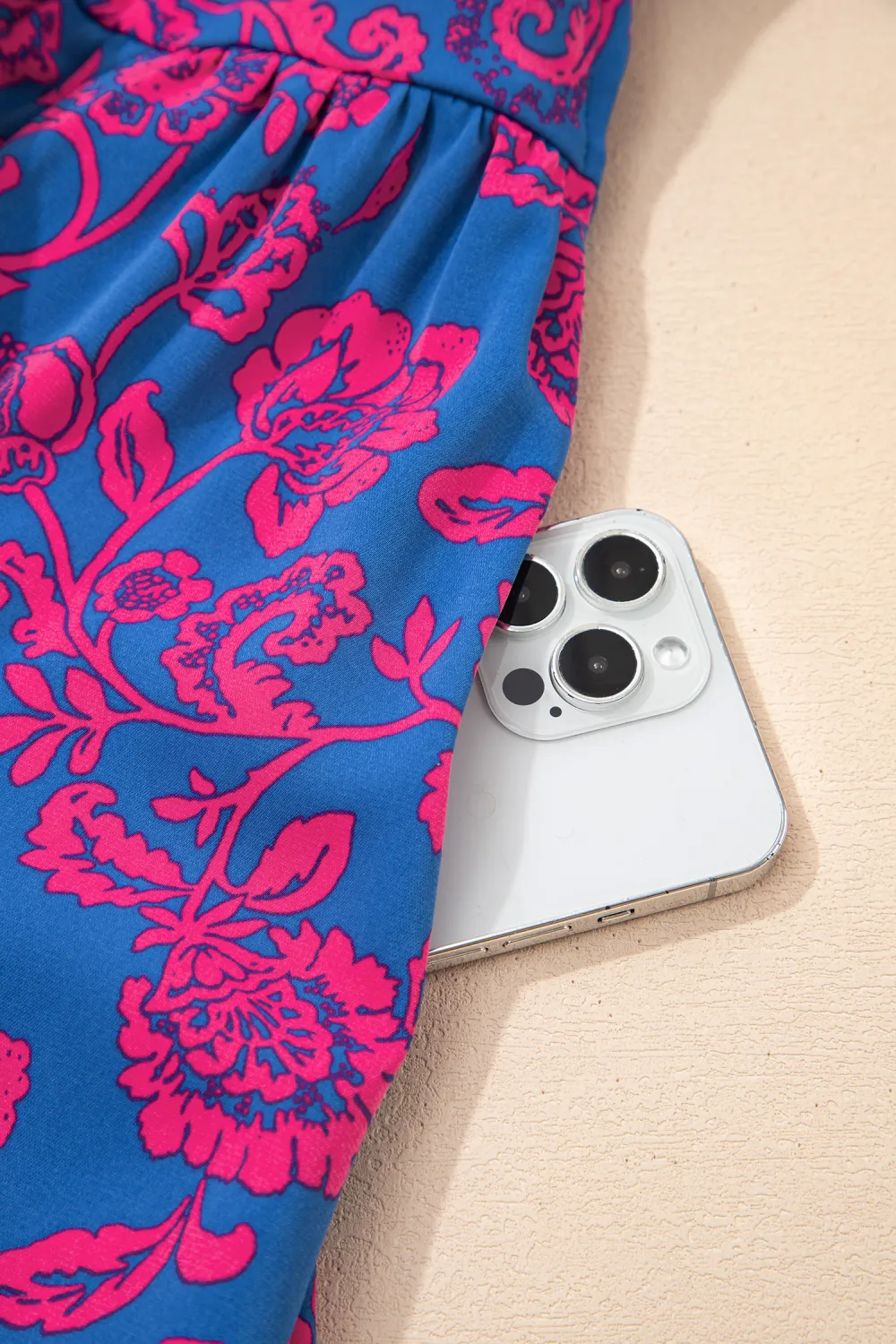 Blue Floral Tie Back Maxi Dress
