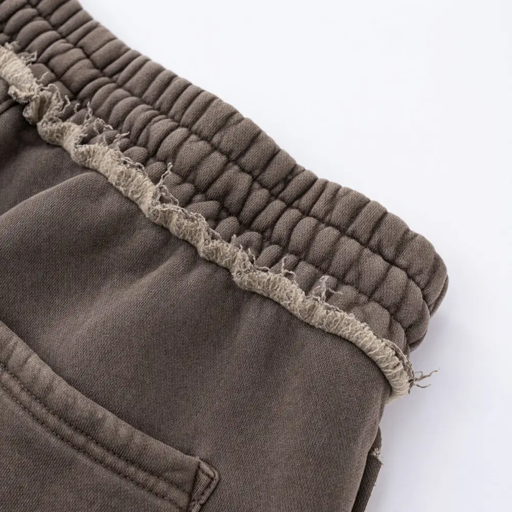 Raw Edge Straight Leg Fleece Men's Sweatpants
